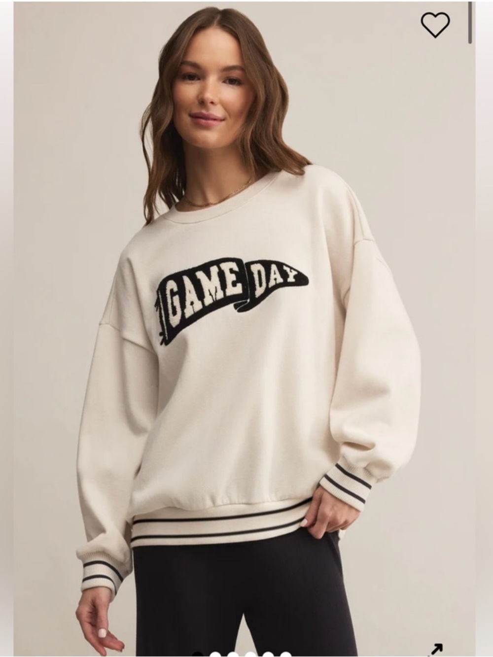 ♥️Z Supply Cream 'Game Day' Sweatshirt NWT S